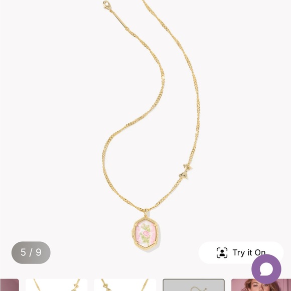 Kendra Scott x LoveShackFancy Daphne Gold Locket Necklace - Picture 2 of 3
